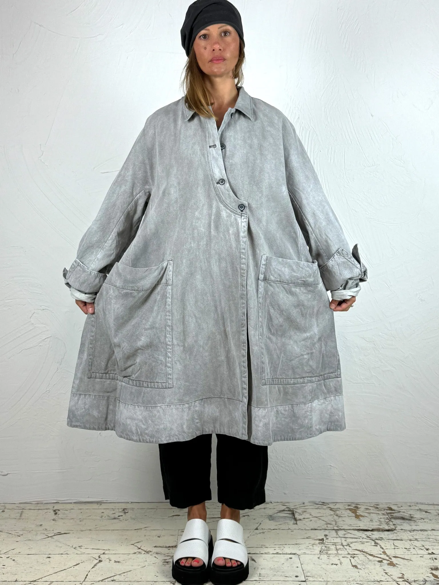 Oversized Denim Coat in 110 Light Blue