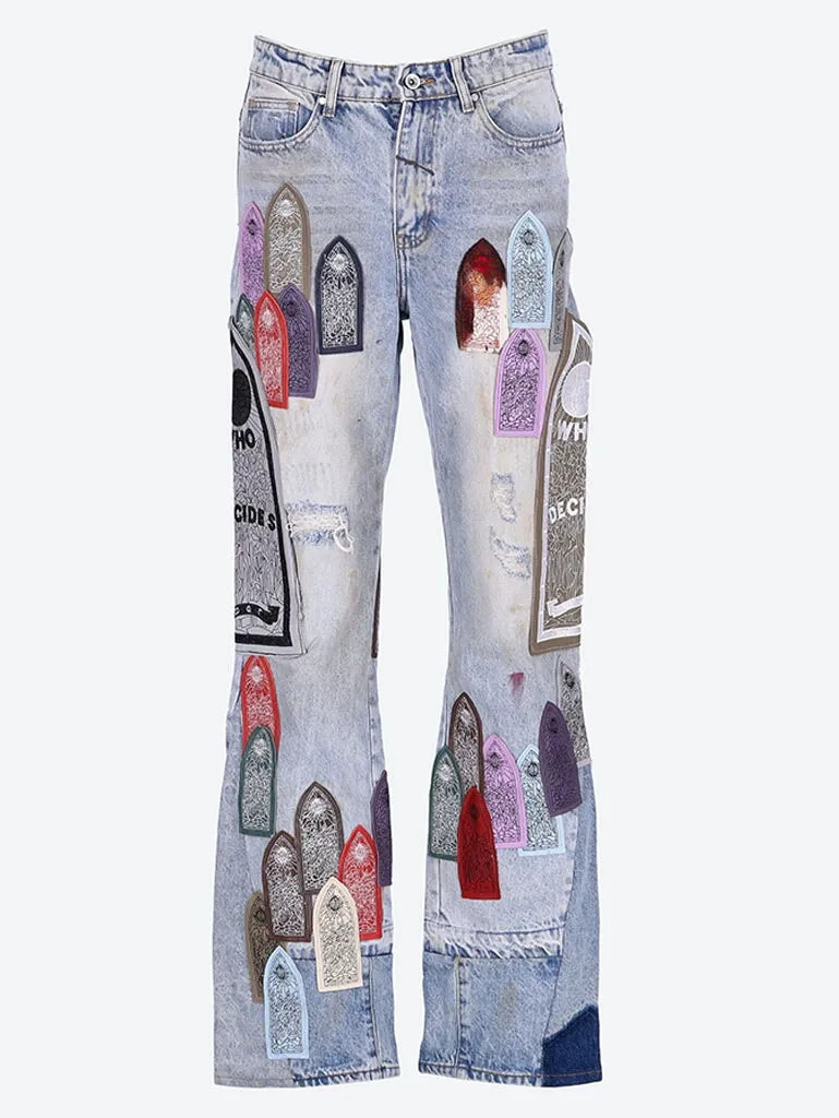 Pastel denim jeans