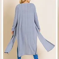 Plus size long sleeve knit cardigan