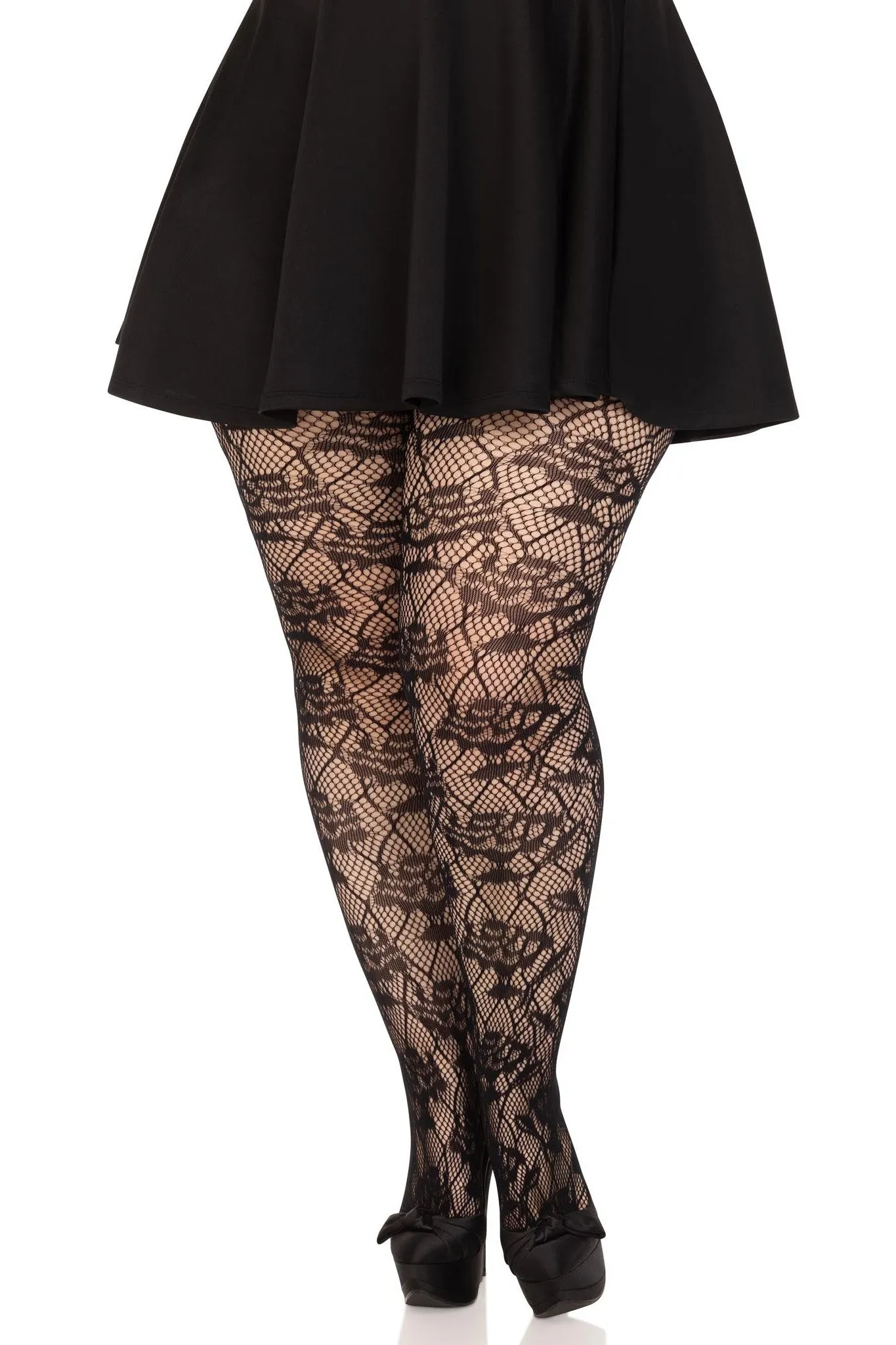 Plus Size Wild Rose Net Tights