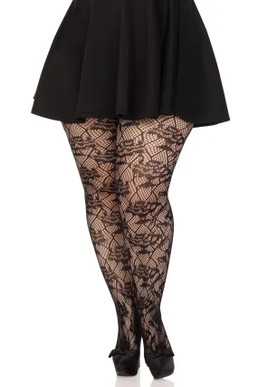 Plus Size Wild Rose Net Tights