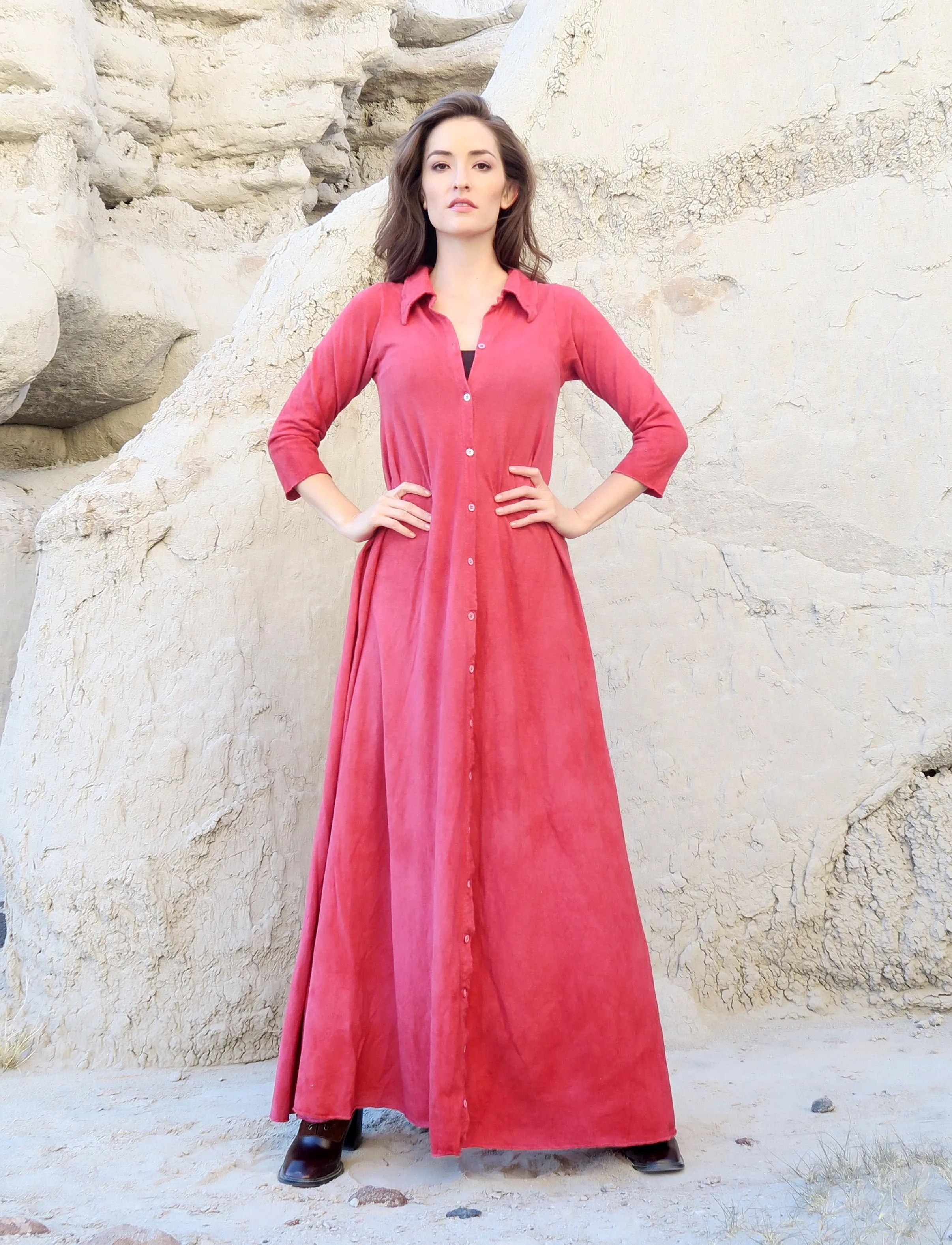 Prairie Button Front Wanderer Long Dress