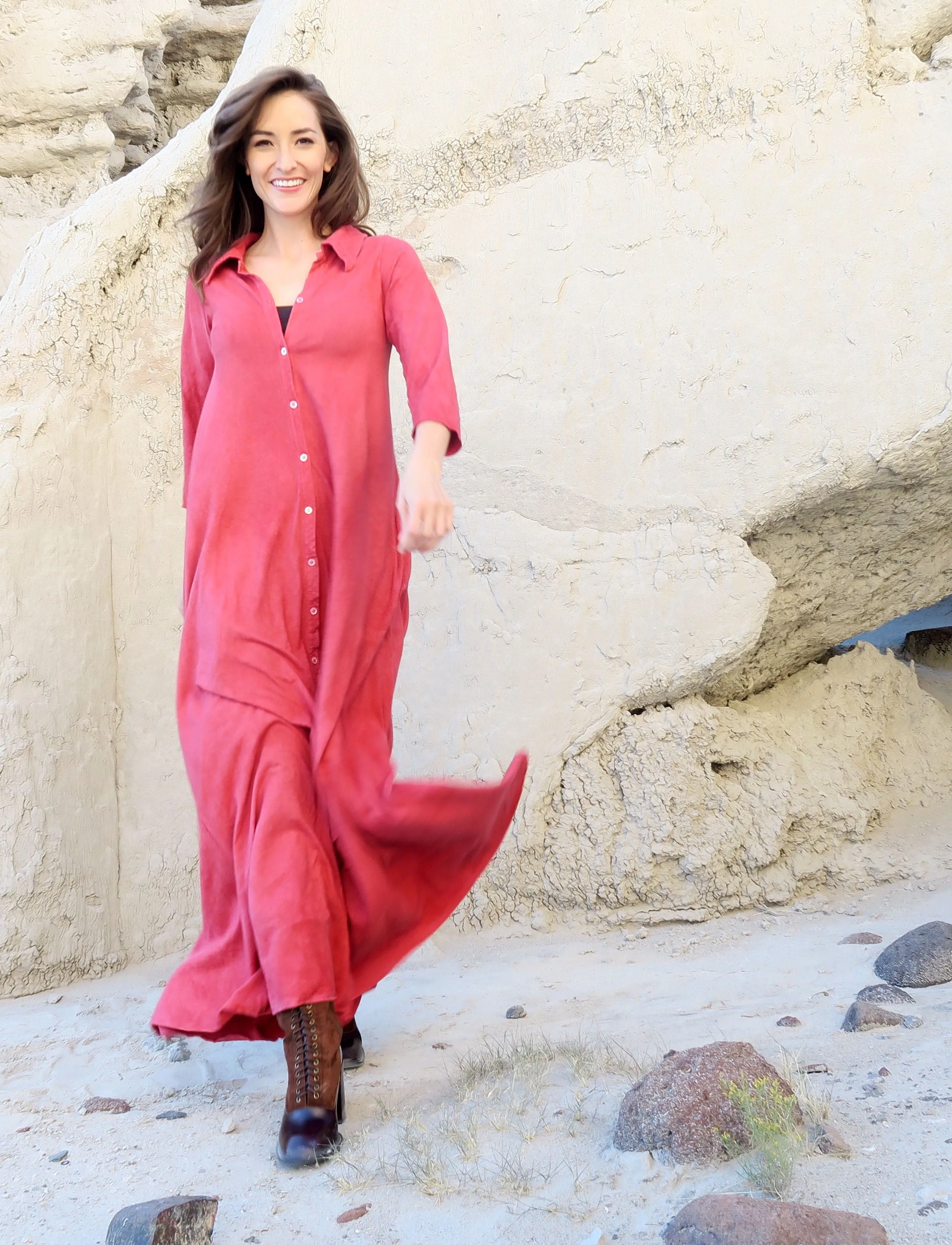 Prairie Button Front Wanderer Long Dress