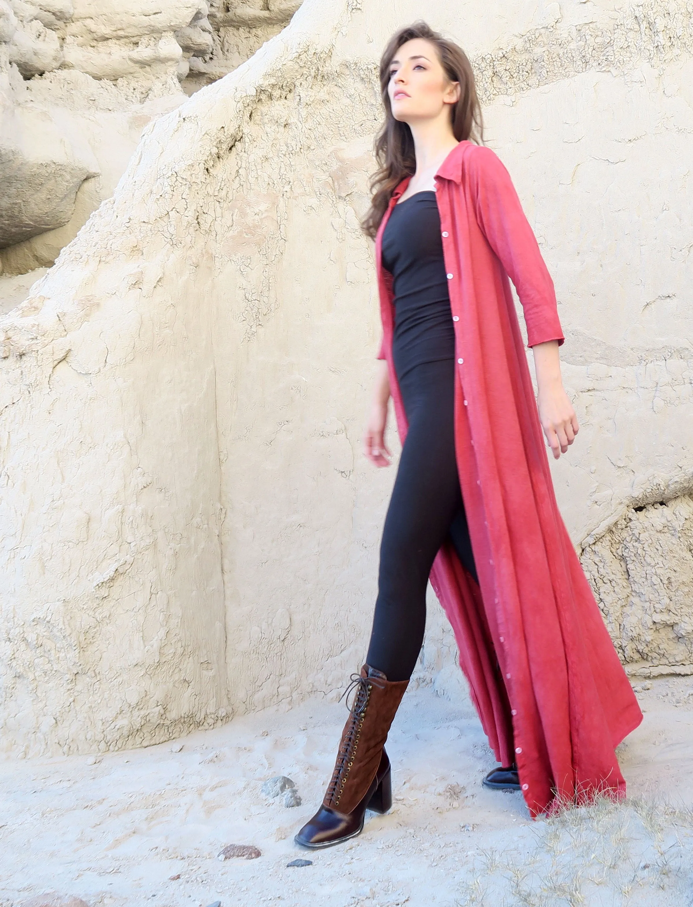 Prairie Button Front Wanderer Long Dress