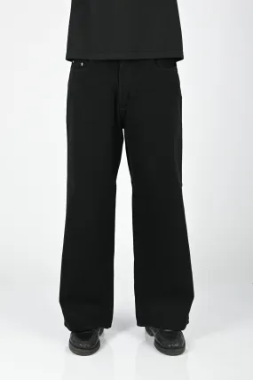 Pseushi Loose Jeans in Rinsed Black