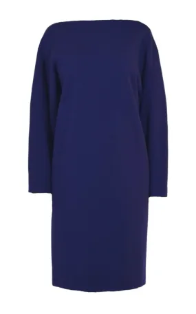 Purple Wool Midi Dolman Long Sleeve Dress