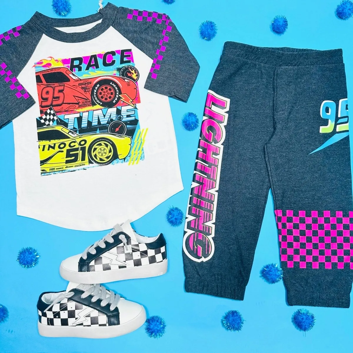 RACE CAR LIGHTNING SWEATPANTS