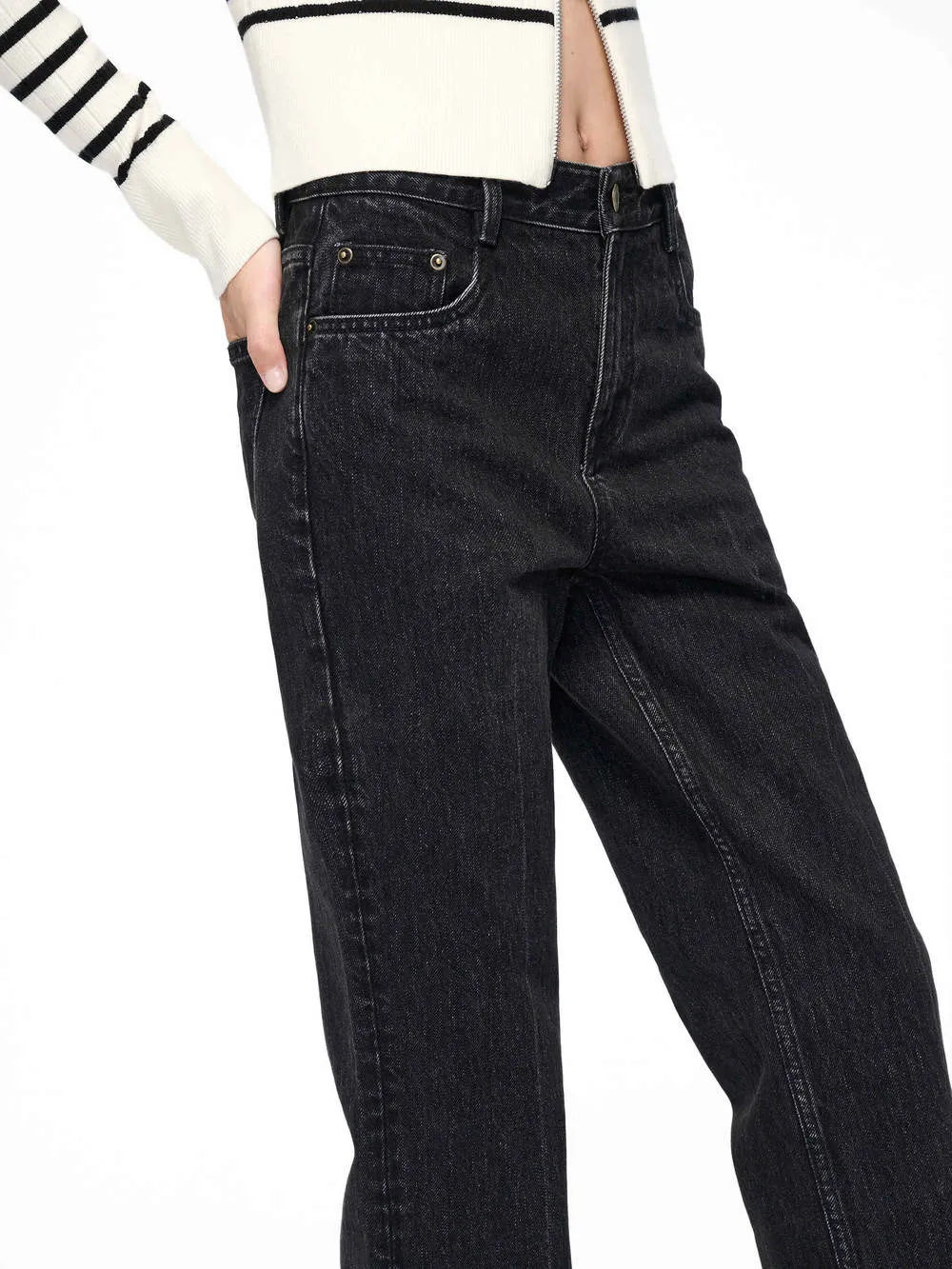 Raw Hem Cotton Jeans