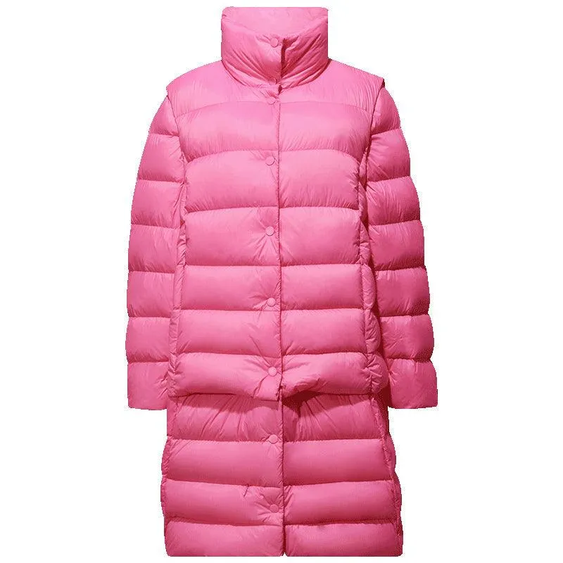 Removable Multiple Threading Goose Down Coat