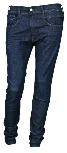 Replay Anbass In Ocean Blue Wash Jeans For Men