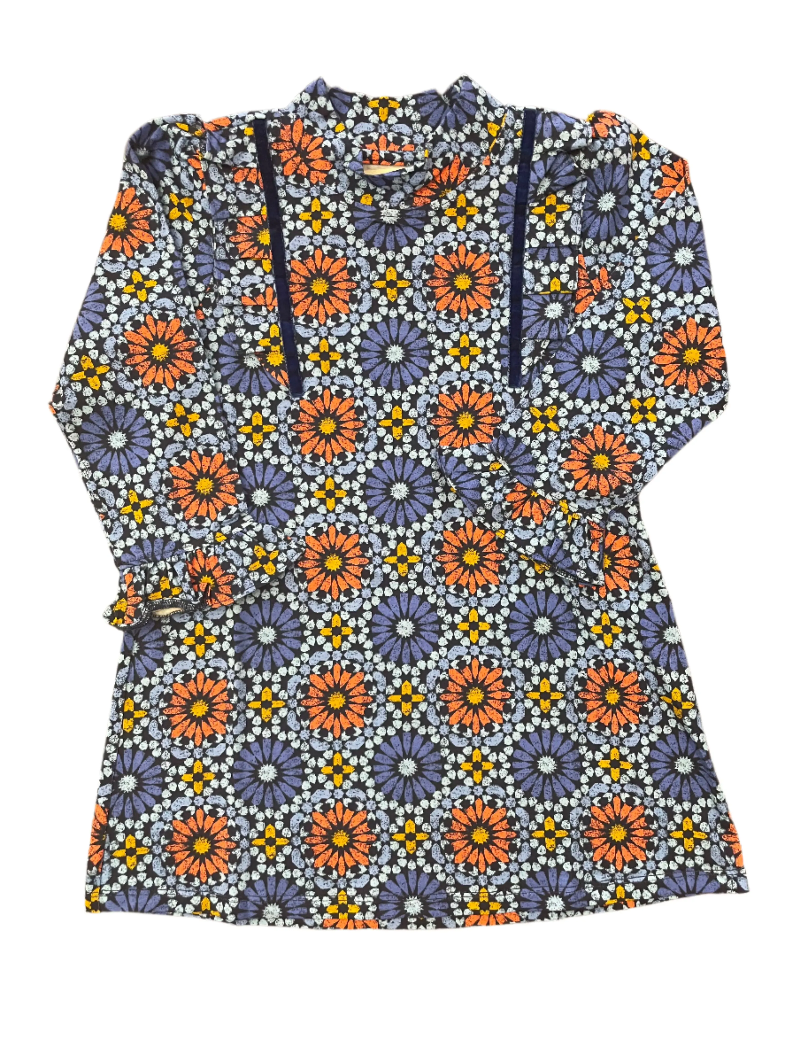 Retro Floral A-Line Knit Dress