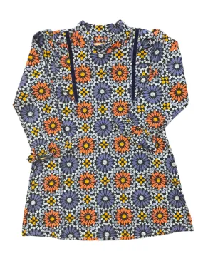 Retro Floral A-Line Knit Dress