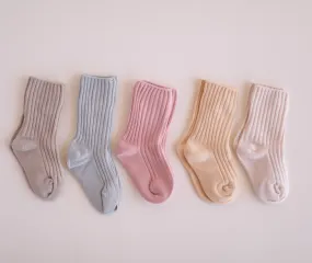 Ribbed Crew Socks
