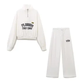 Savannah – Wide-leg pants – Coastal half-zip set