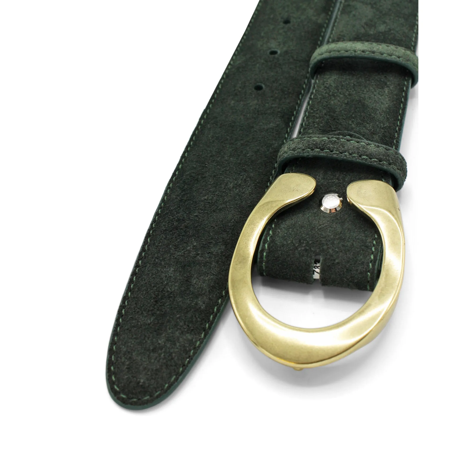 Seaweed Green Suede Reverse C Belt