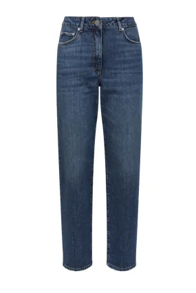 Selin Mid Rise Straight Leg Cropped Jeans