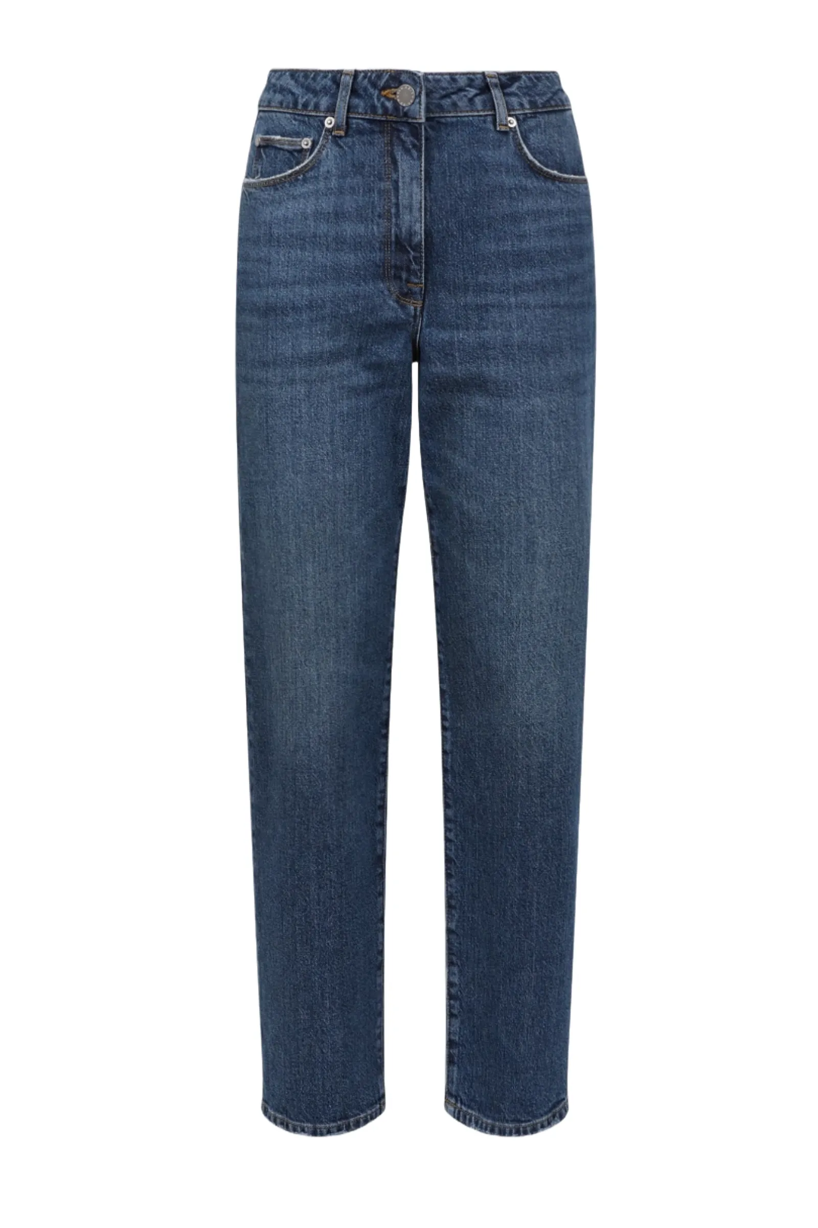 Selin Mid Rise Straight Leg Cropped Jeans