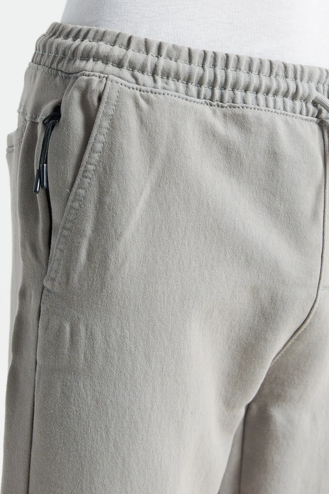 Senior Boys Grey Denim Jeans With Cuff