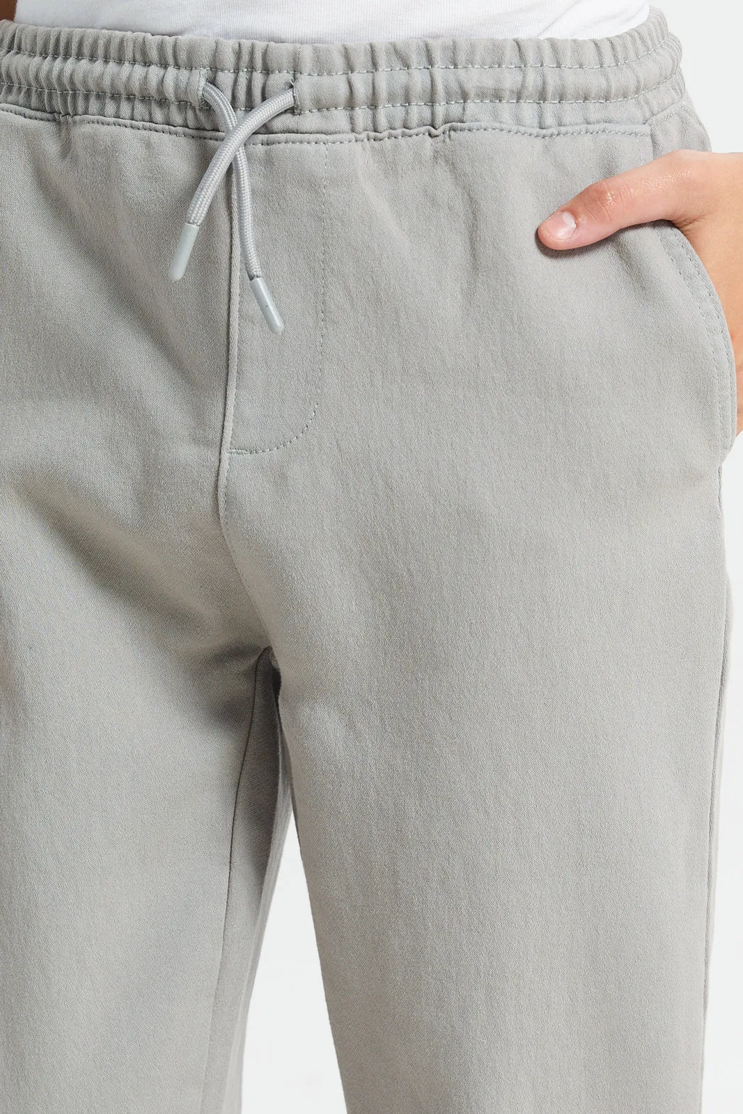 Senior Boys Grey Denim Jeans With Cuff
