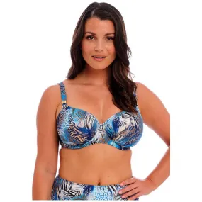 Seraya Sands underwired gathered full cup bikini top - Denim