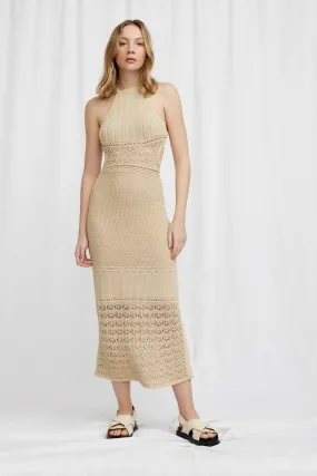 Significant Other Abby Halter Maxi Dress in Biscuit