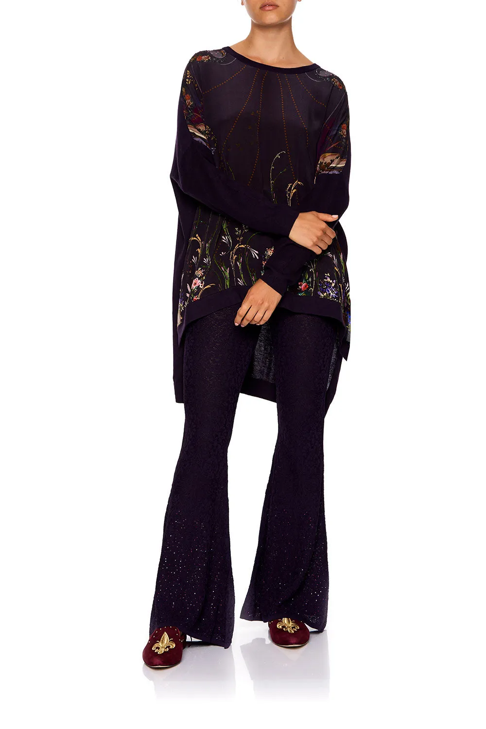 SILK FRONT BOXY KNIT WILD FLOWER