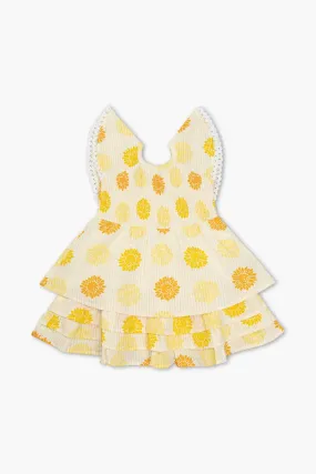 Smocked Ruffle Dress_Sunflower Burst