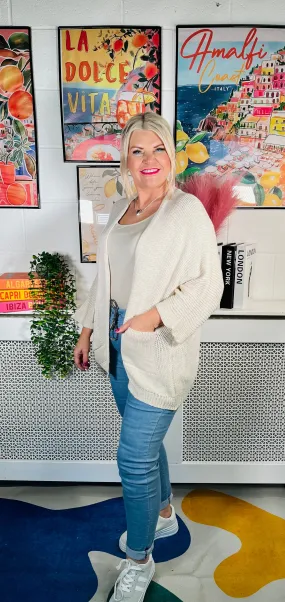 Snuggle Up Knitted Cardigan - Natural