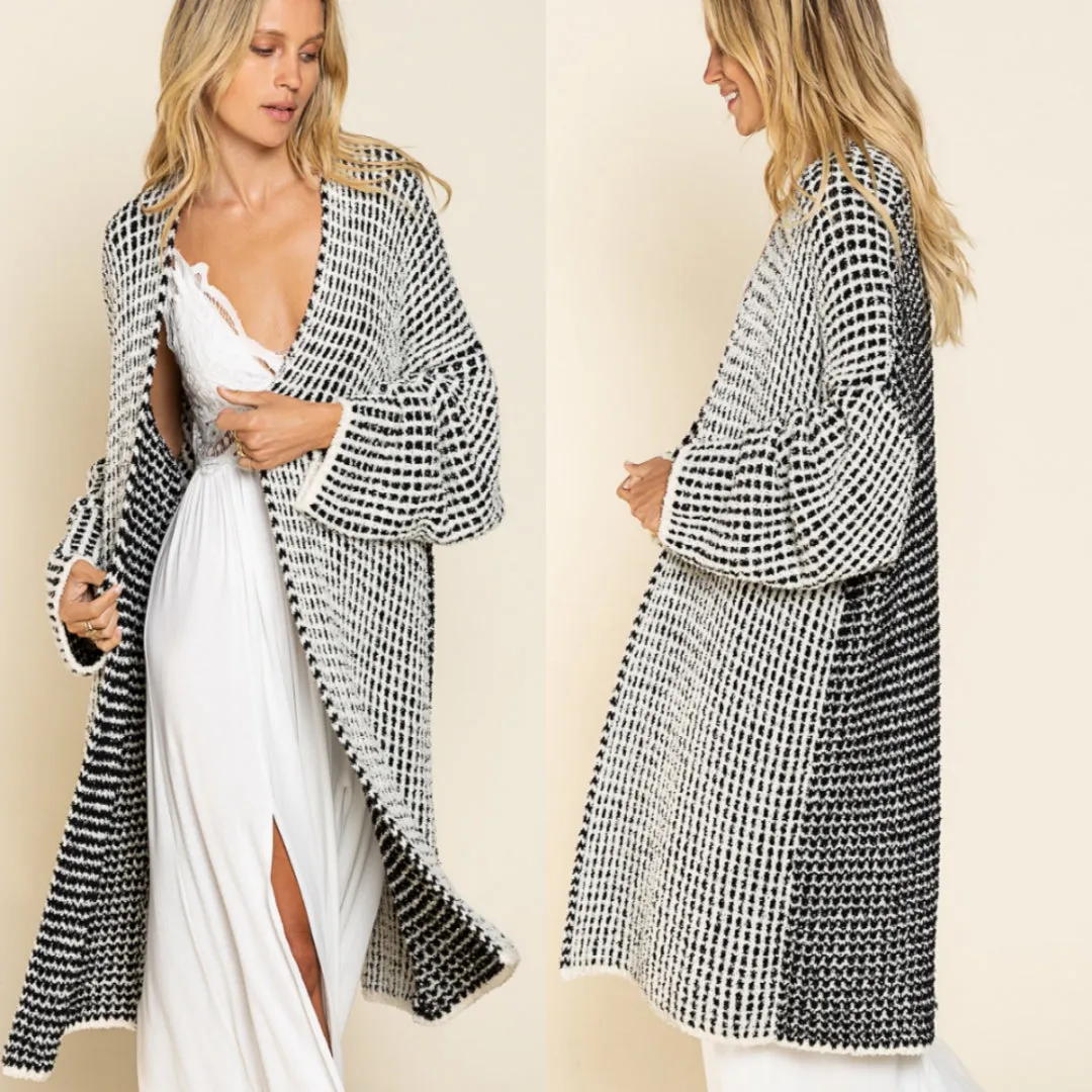 Soft Berber Knit Cardigan Sweater