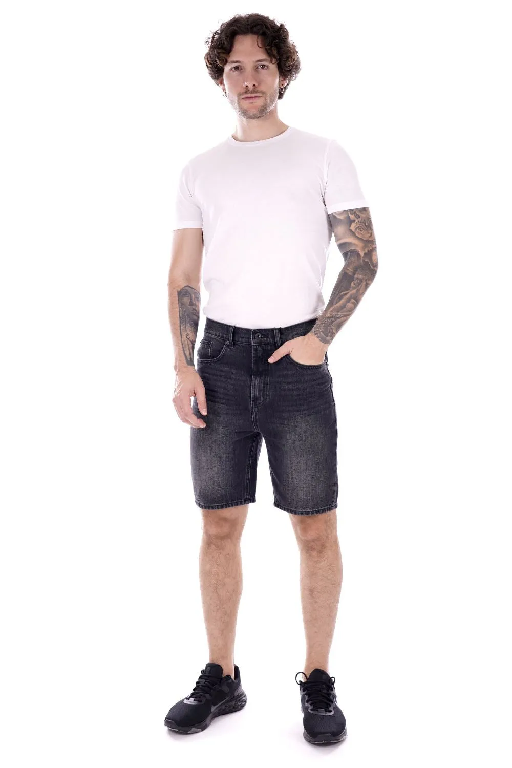 Solid Bermuda Jeans Da Uomo