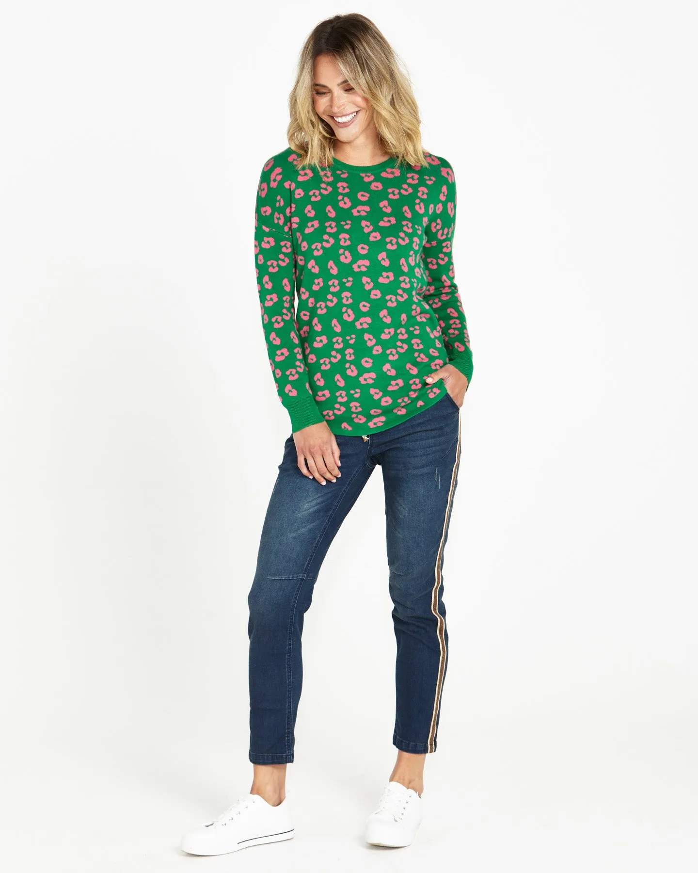 SOPHIE KNIT JUMPER - CHEETAH PRINT