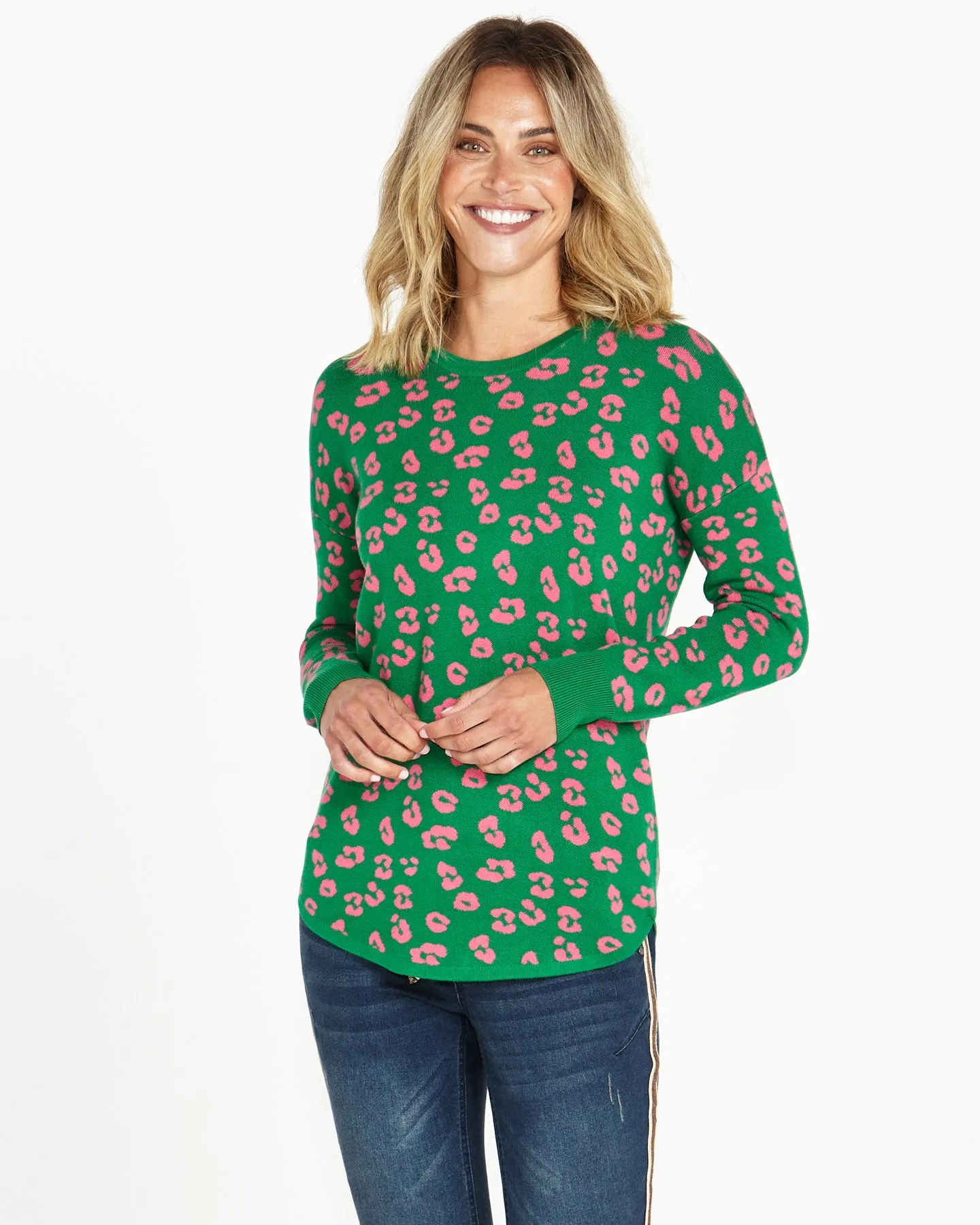 SOPHIE KNIT JUMPER - CHEETAH PRINT