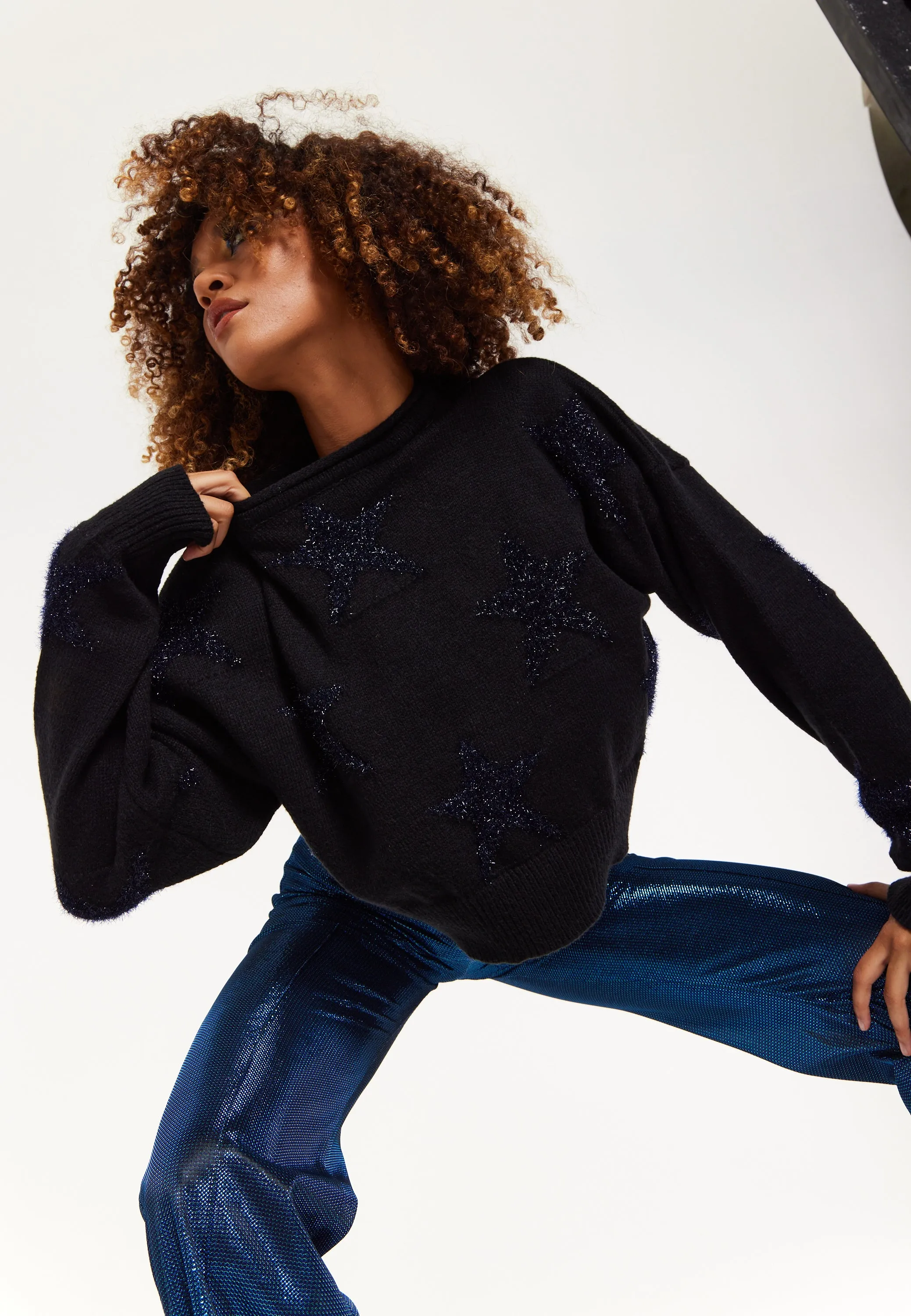 Sparkle Star Jumper in Black