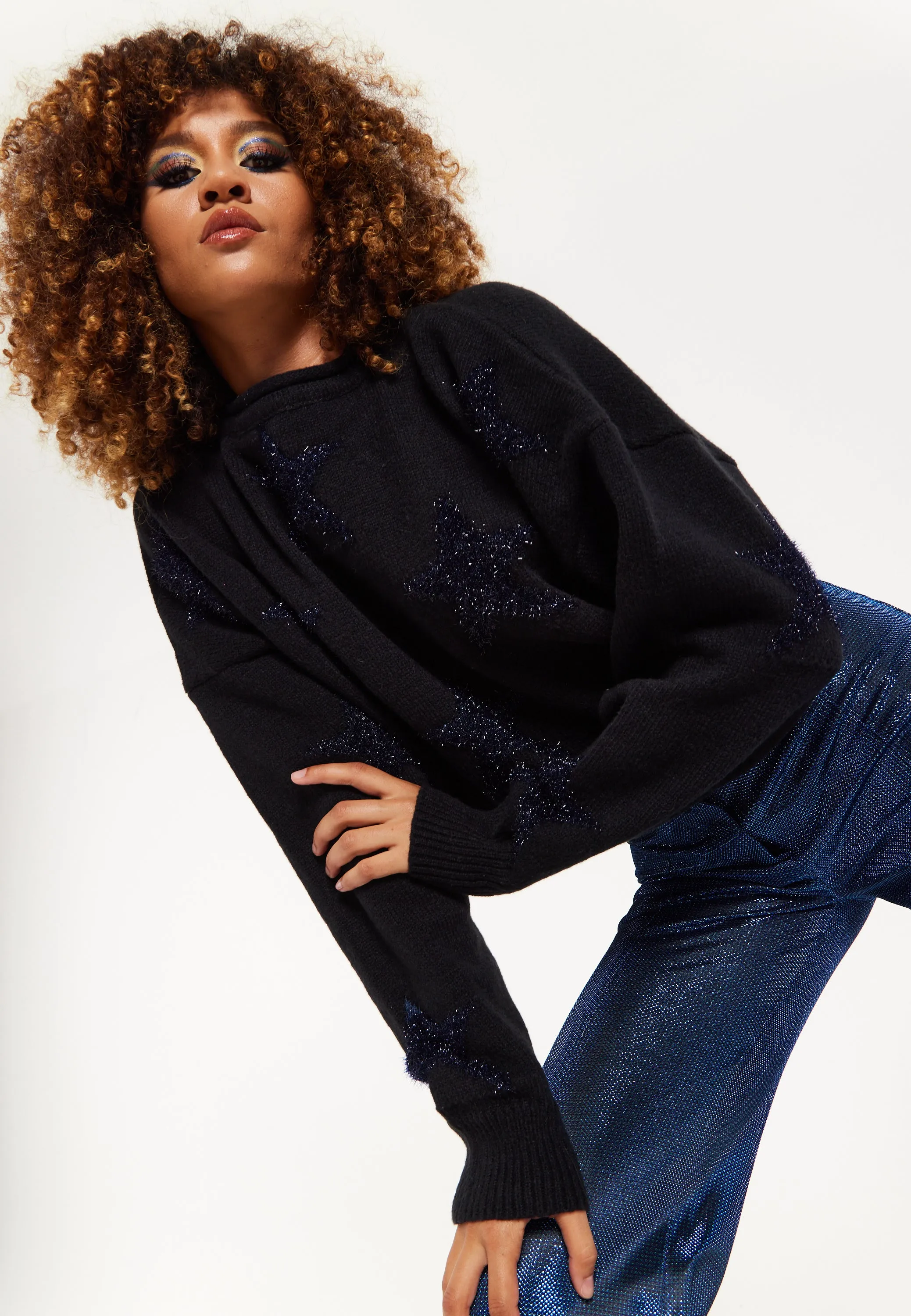 Sparkle Star Jumper in Black