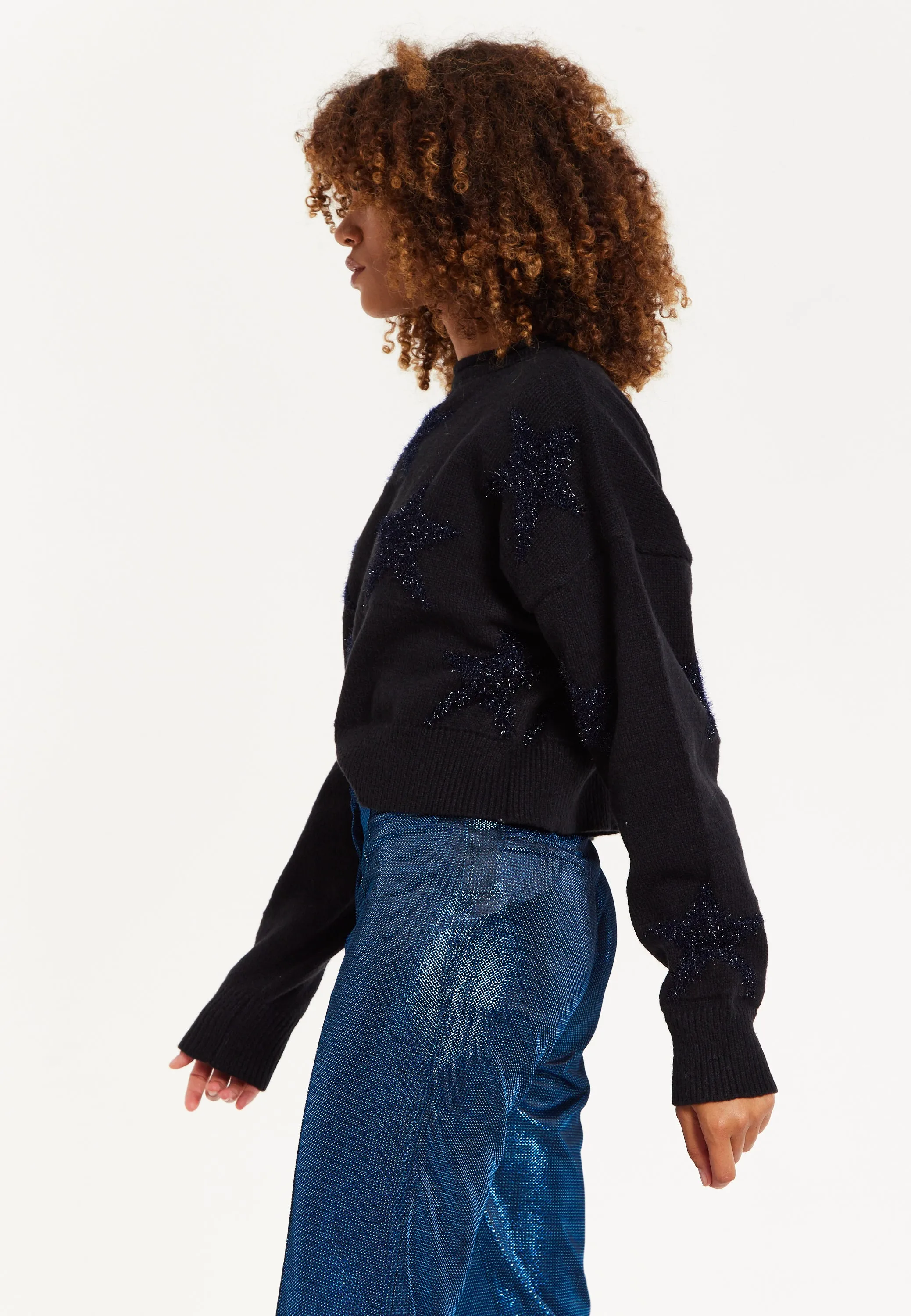 Sparkle Star Jumper in Black