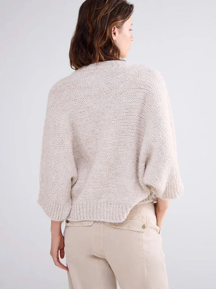 Summum Fringe Knit Cardigan Ivory