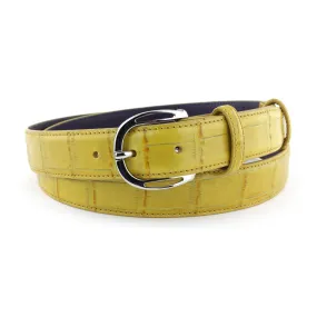 Sunflower narrow mock alligator belt