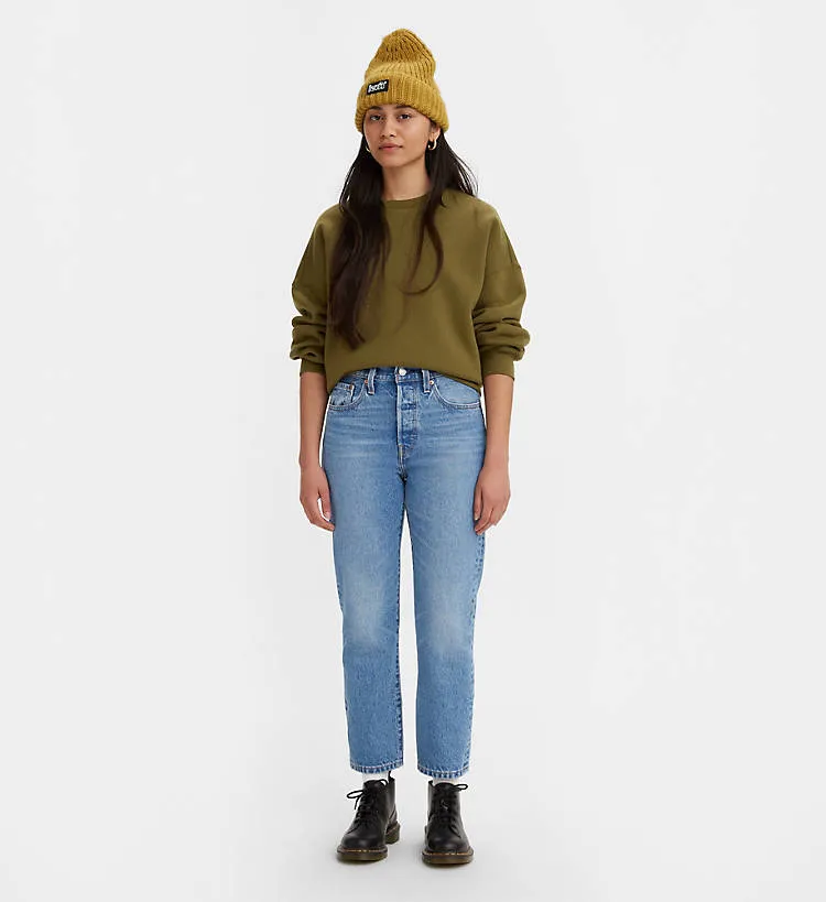 The 501 Original Cropped Jeans by Levi's - Med Wash