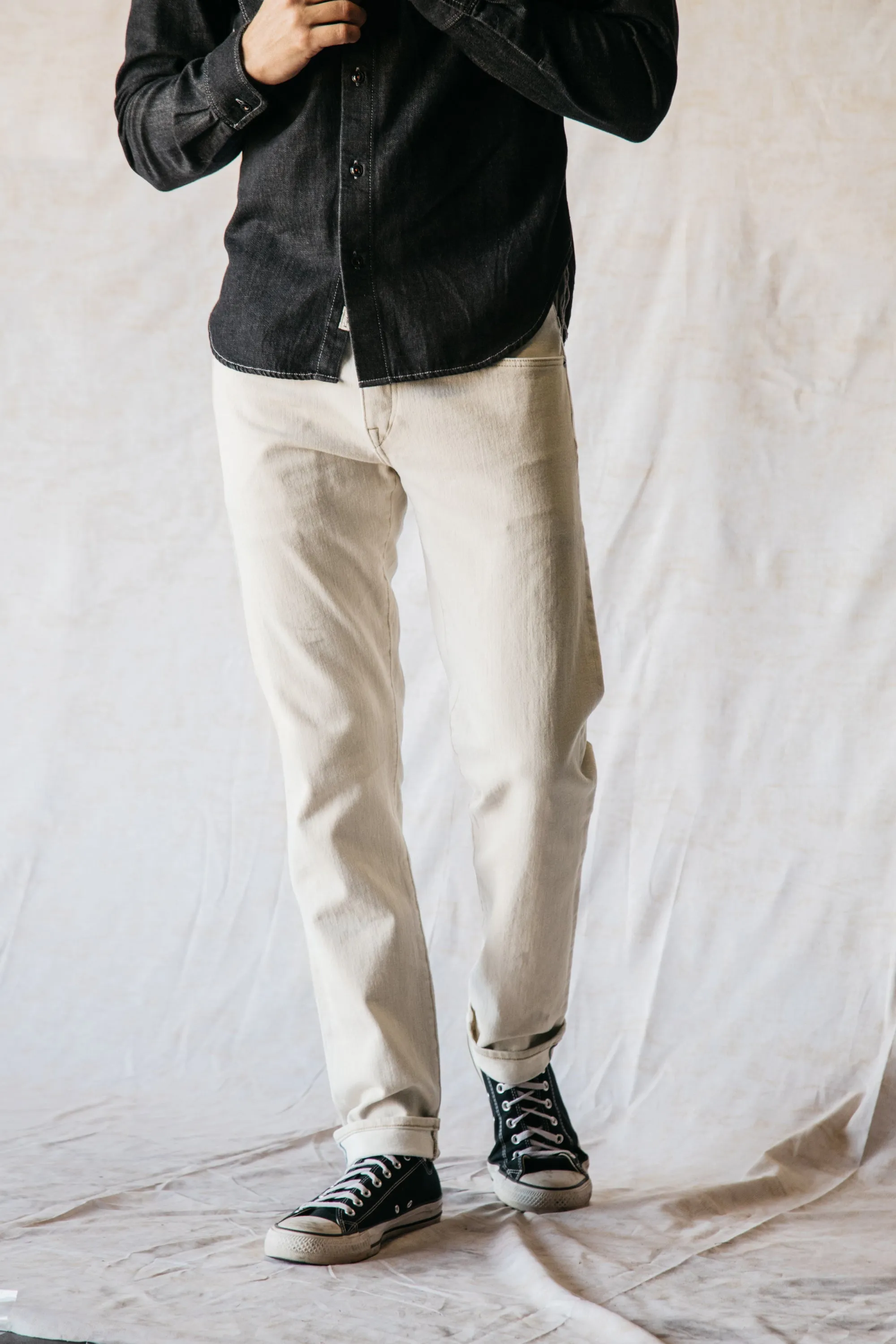 The Pen Slim Natural Slub - White 14oz Selvedge