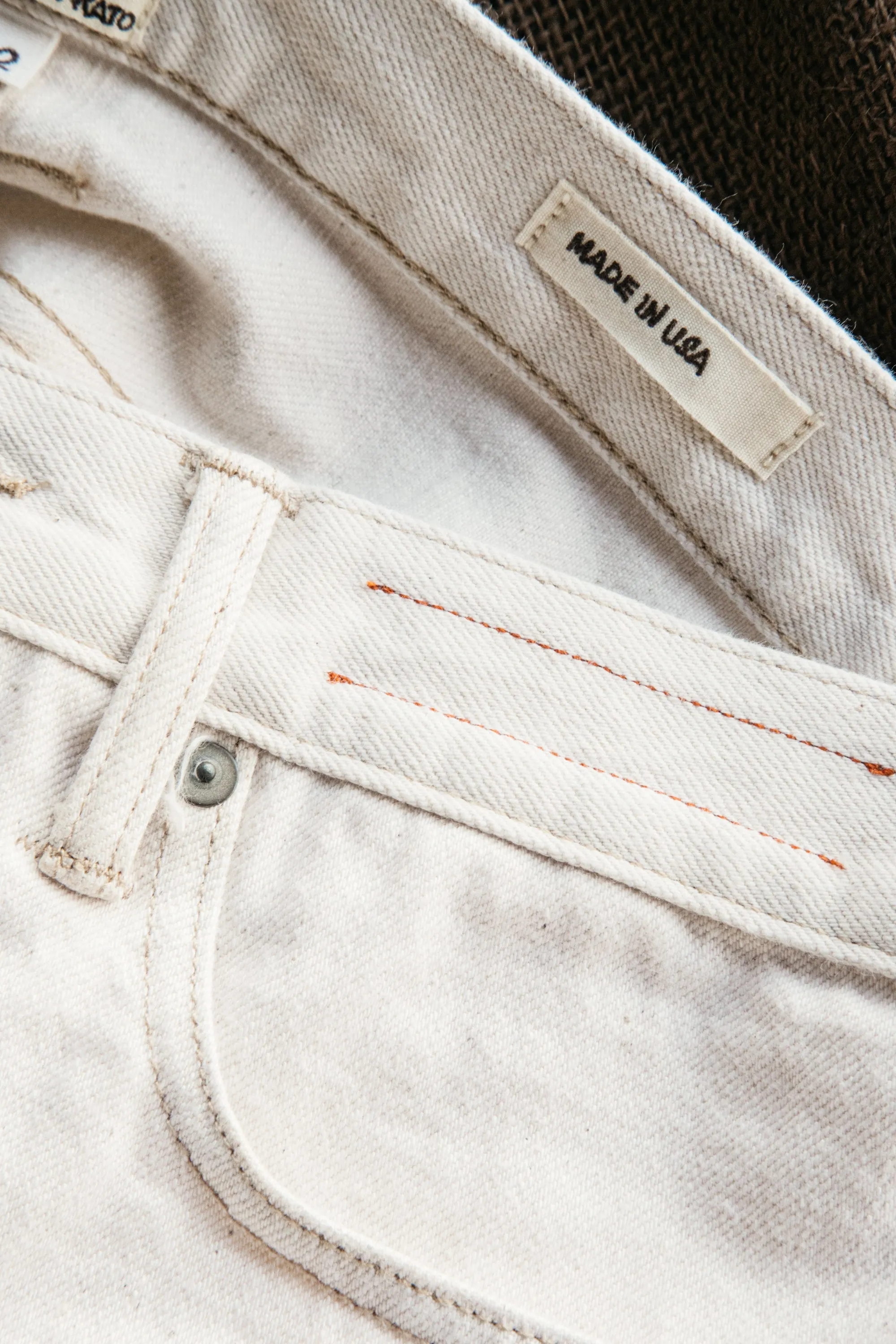 The Pen Slim Natural Slub - White 14oz Selvedge