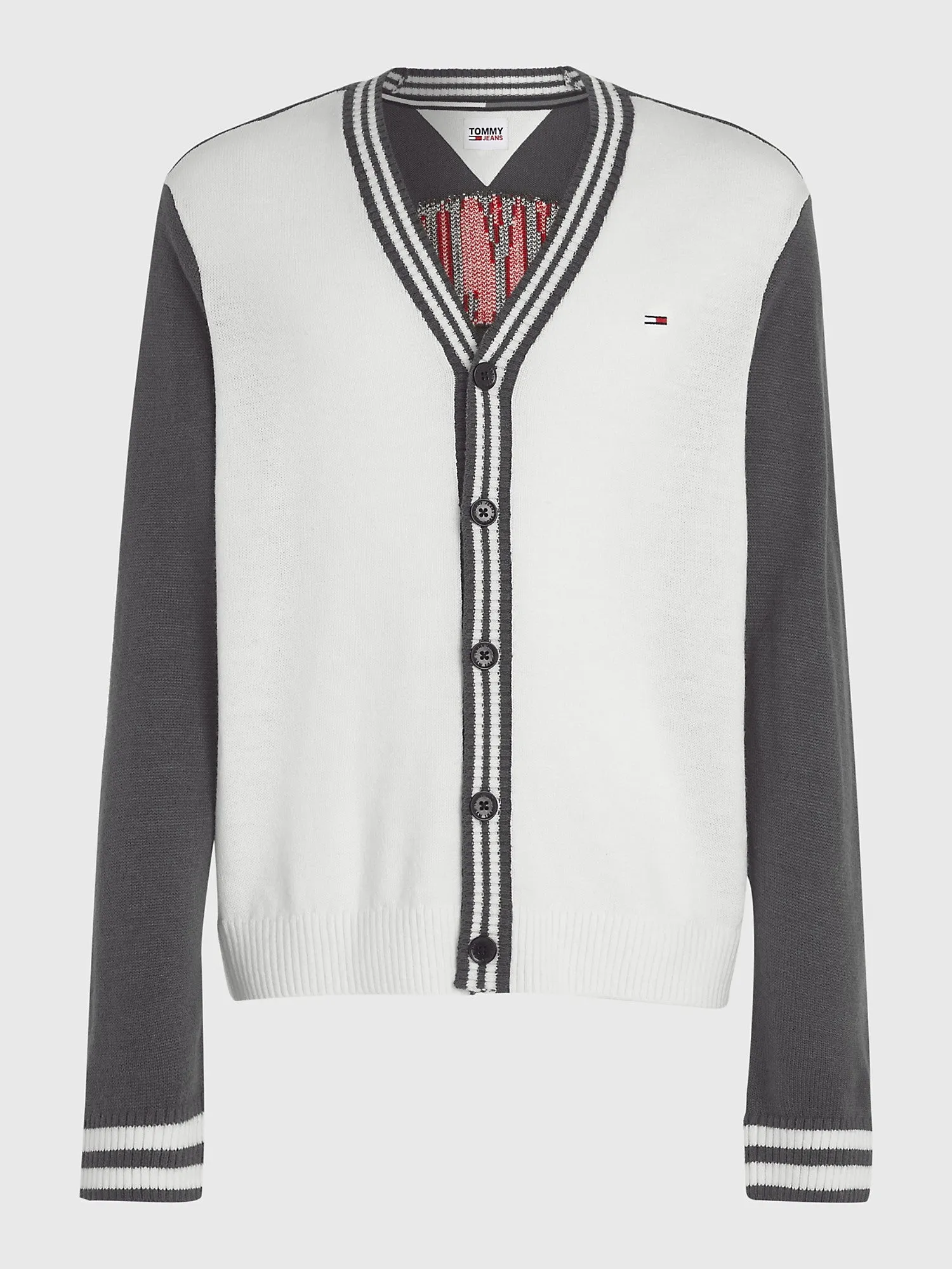 Tommy Hilfiger Men's Modern Prep Varsity Cardigan Black Multi DM16209 001