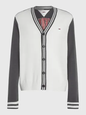 Tommy Hilfiger Men's Modern Prep Varsity Cardigan Black Multi DM16209 001