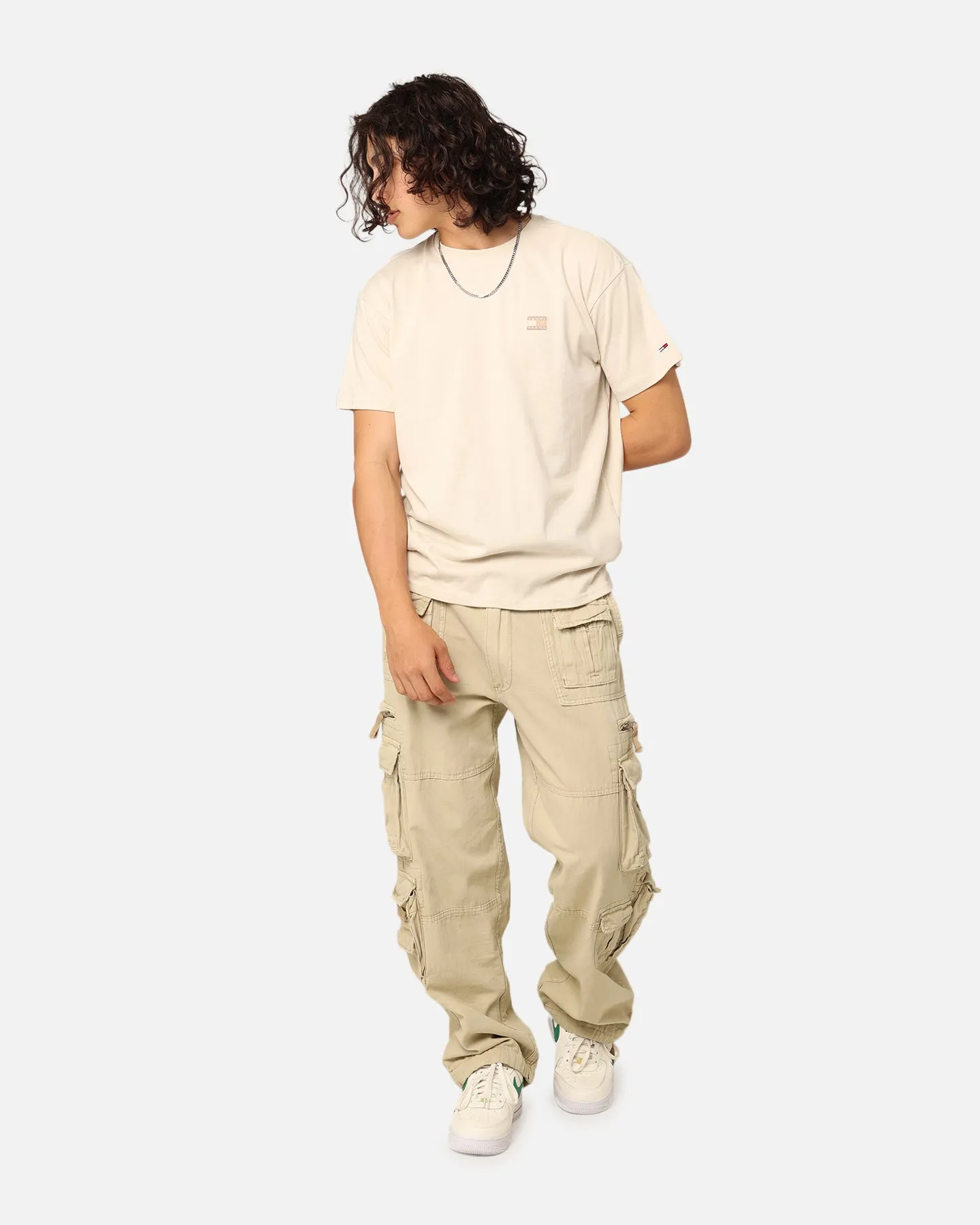 Tommy Jeans Relaxed Tonal Linear T-Shirt Newsprint