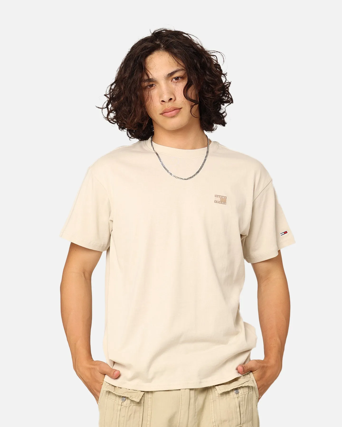 Tommy Jeans Relaxed Tonal Linear T-Shirt Newsprint