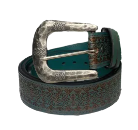 Trenditions Catchfly Western Leather Tooled Womens Belt