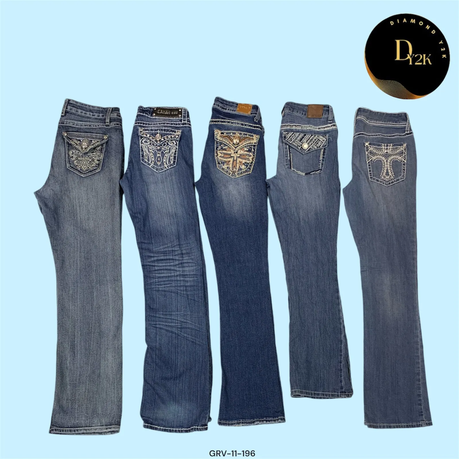 Trendy Y2K Flare Denim Jeans (GRV-11-196)