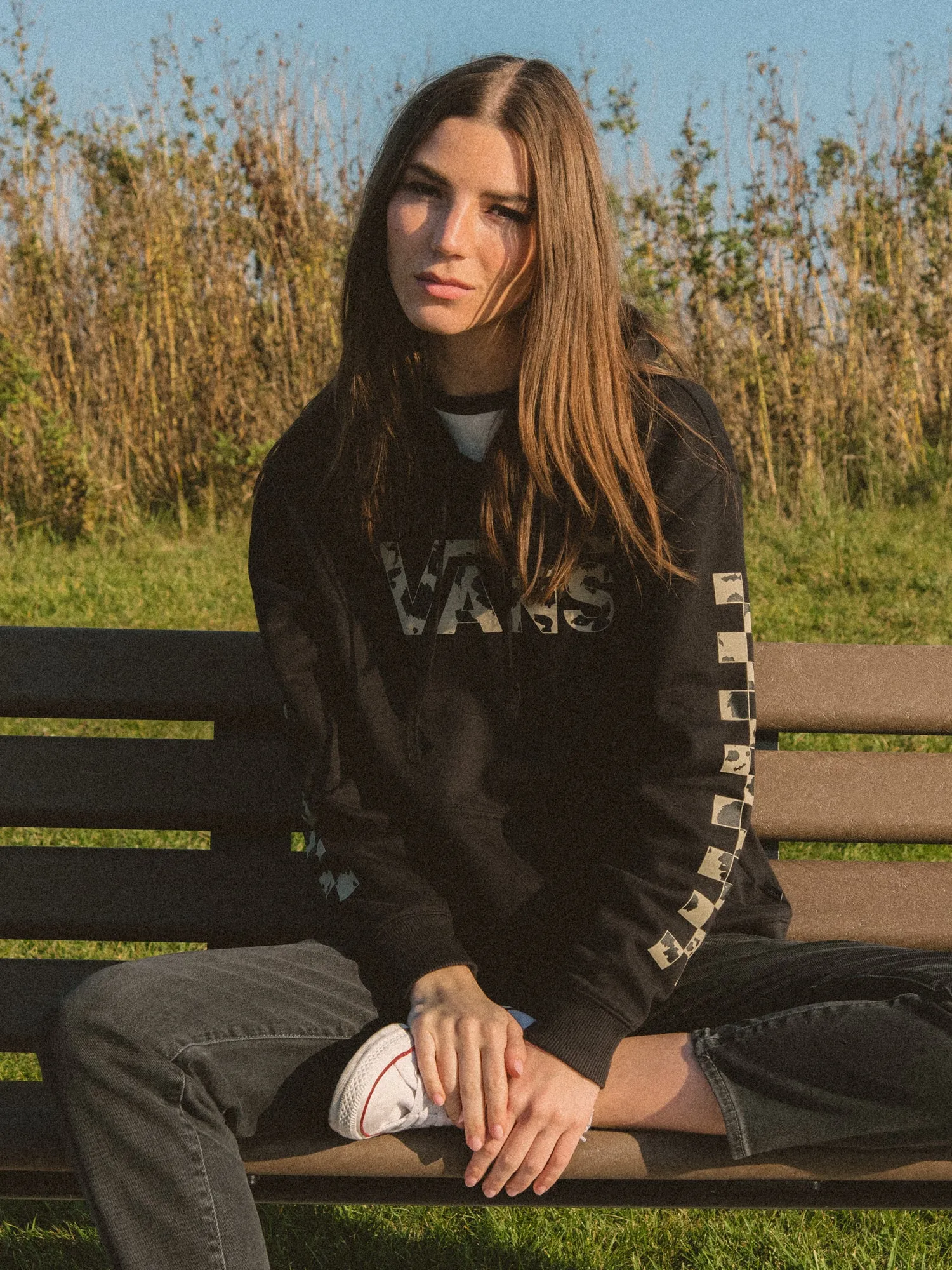 VANS DOTTY FILL BOYFRIEND HOODIE  - CLEARANCE