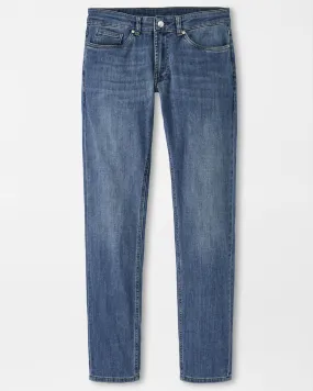 VINTAGE WASHED FIVE POCKET DENIM - MEDIUM WASH INDIGO