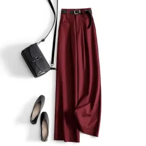 Wide-Legged Office Pants for Women, High Waist, Loose Fit, Full Length, Casual Style