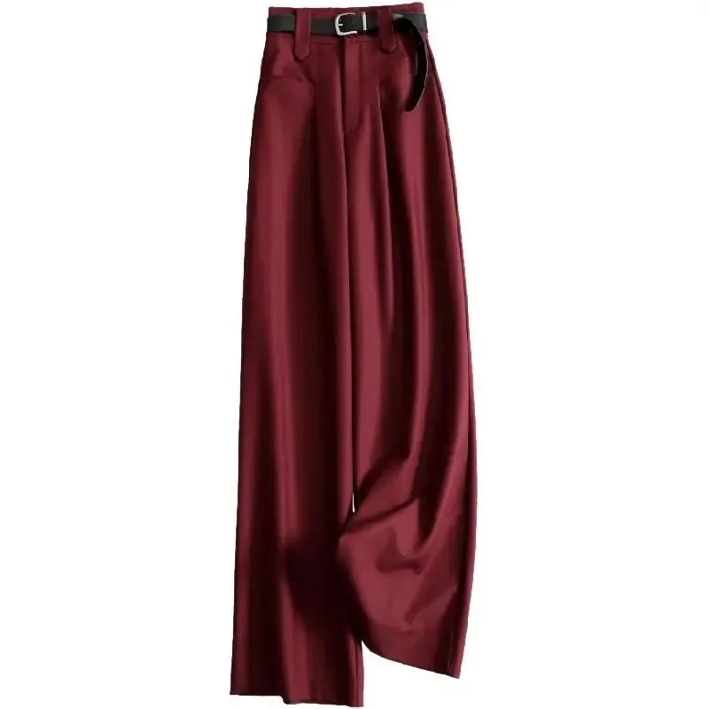 Wide-Legged Office Pants for Women, High Waist, Loose Fit, Full Length, Casual Style